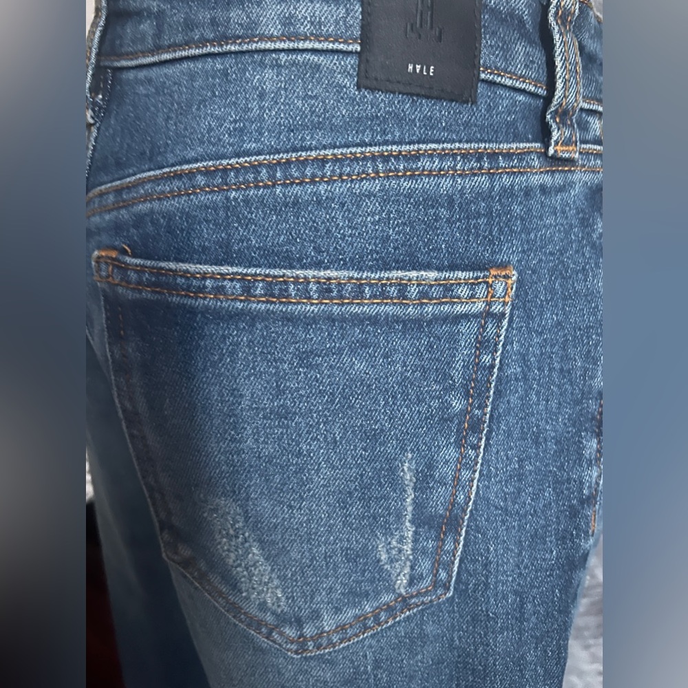 HALE By AG NADINE HIGH RISE DISTRESSED STRAIGHT LEG JEAN - Picture 9 of 12